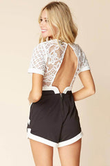 Karla Lace Romper White / Black