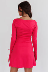 Safe Keeping Long Sleeve Mini Dress Hot Pink
