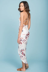 Varro Hi Low Floral Maxi Dress White
