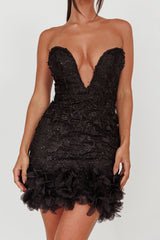 Time Of My Life Applique Mini Dress Black
