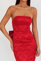 Melty Kisses Bow Back Maxi Dress Wine