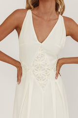 Wildflower Sun Applique Insert Maxi Dress Cream