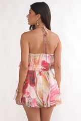 Darylyn Tiered Ruffle Mini Dress Print Red