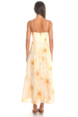 Honeybloom Tiered Floral Maxi Dress Yellow
