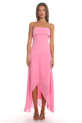 Soria Strapless Maxi Dress Pink