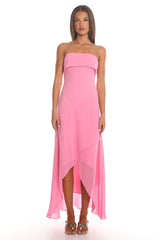 Soria Strapless Maxi Dress Pink