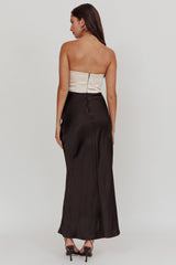 Kamillia Strapless Split Maxi Dress Black