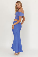 Lorely Off-Shoulder Midi Dress Ocean