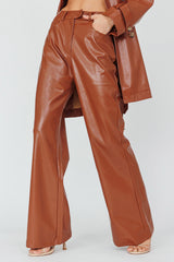 Coussin Faux Leather Pants Terracotta