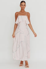 Cressida Line Ruffle Maxi Dress Pink