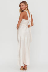 Damsel Reverse Halter Maxi Dress Flower Green