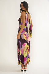 City Of Stars Strapless Scarf Maxi Dress Pansies Plum