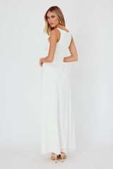 Ibis Pleat Detail Maxi Dress Off White