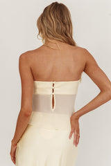 Jerica Strapless Sheer Waist Top Butter
