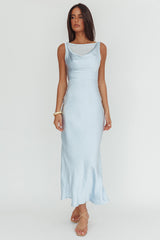 Venus Rising Sleeveless Cowl Neck Maxi Dress Blue
