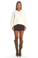 Samaya Chunky Knit Sweater Cream