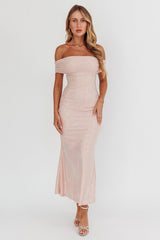 Kailey Off-Shoulder Maxi Dress Spangle Blush