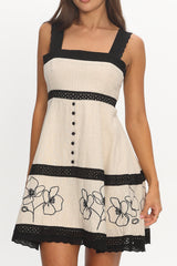 Sun Coast Lace Trim Mini Dress Ivory