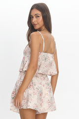 Terra Box Pleat Top Red Floral