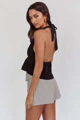 Zoriah Twist Bust Halterneck Top Black