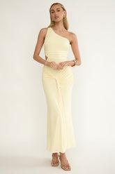 Luli One-Shoulder Cut-Out Maxi Dress Yellow