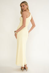 Luli One-Shoulder Cut-Out Maxi Dress Yellow