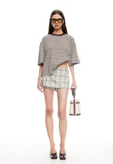 LIONESS Unchartered Skort Beige Plaid