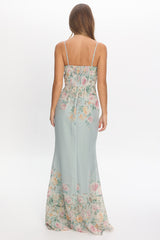 Onix Sweetheart Neckline Maxi Dress Floral Sage