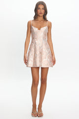 Marguerite Jacquard Mini Dress Blush