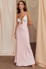 Bayleigh Low Bow Tie Back Dress Pink