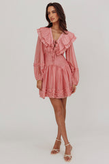Alive Pleated Sailor Collar Mini Dress Dusty Pink