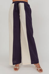 Dream Girl Contrast Wide Leg Pant Midnight