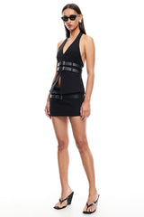 LIONESS Ethereal Buckle Skirt Onyx