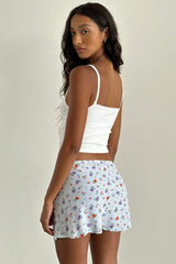 Mckenna Mini Skirt Blue Floral