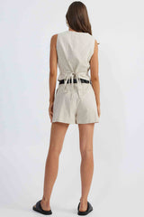 SNDYS Allegra Linen Vest Natural
