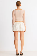 SNDYS Freja Bubble Skirt Chalk