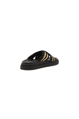 THERAPY Peta Platform Sandal Black Beige