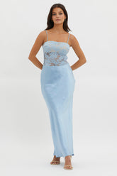 Moon Magic Floral Bodice Dress Blue