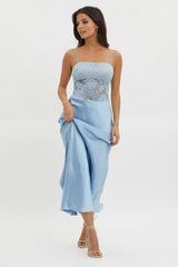 Moon Magic Floral Bodice Dress Blue