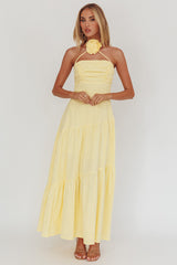 Bondi Rose Decoration Maxi Dress Lemon