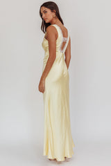 Ivonne Lace Trim V-Neck Maxi Dress Butter