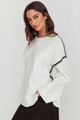 Guardian Contrast Knit Sweater Off White
