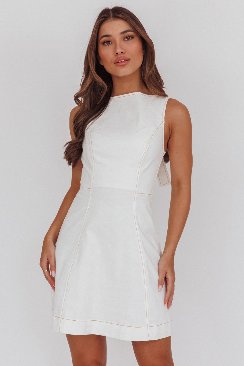 Loreine Tied Back Mini Dress Cream