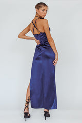 Cierra Thigh Split Maxi Dress Navy