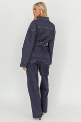 Belisse Straight Leg Pants Denim Blue