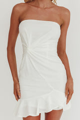 Prom Queen Bandeau Mini Dress White