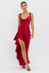 Ellianna Lace-Up Back Maxi Dress Red