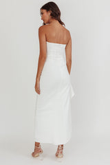 Cha Cha Strapless Thigh Split Dress White