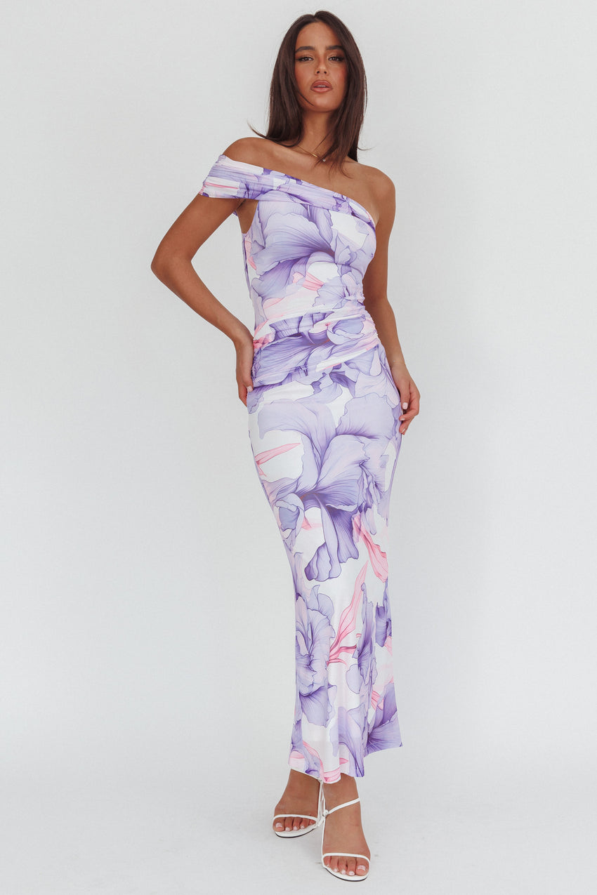 Gala One-Shoulder Maxi Dress Orchid Lilac