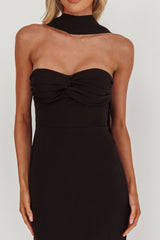 Of The Night Twist Bust Maxi Dress Black